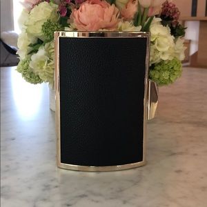 Minaudiere Embossed Stingray Black Clutch